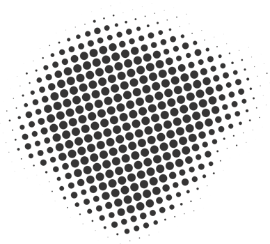 Half tone dotted circle. Round shape with grunge texture. Abstract gradient element png