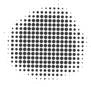 Half tone dotted circle. Round shape with grunge texture. Abstract gradient element png