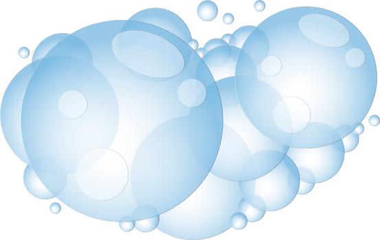 Cartoon soap foam with bubbles. Light blue suds of bath, shampoo, shaving, mousse. png