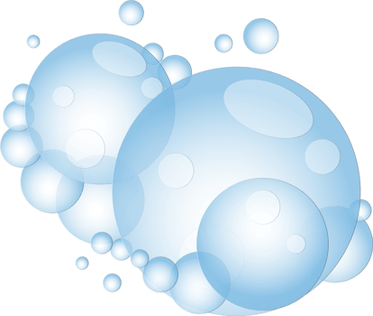 Cartoon soap foam with bubbles. Light blue suds of bath, shampoo, shaving, mousse. png