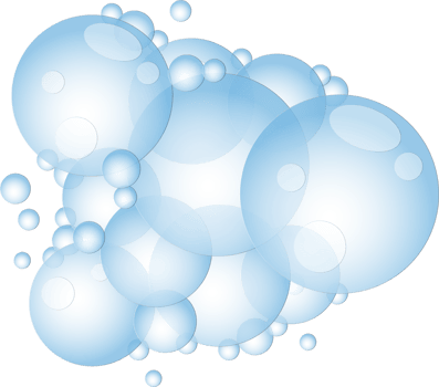 Cartoon soap foam with bubbles. Light blue suds of bath, shampoo, shaving, mousse. png