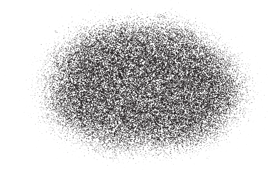 Spray paint circle stain with noise texture effect. Grainy dotted black splash. Grunge ink stipple spot. png