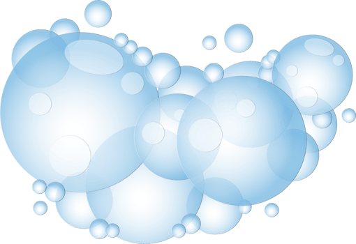Cartoon soap foam with bubbles. Light blue suds of bath, shampoo, shaving, mousse. png