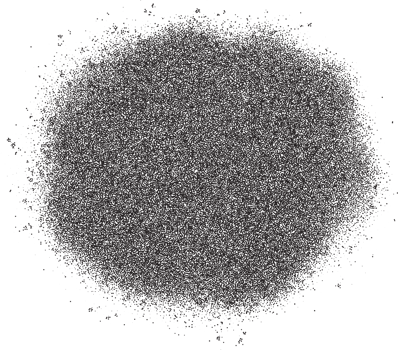 Spray paint circle stain with noise texture effect. Grainy dotted black splash. Grunge ink stipple spot. png