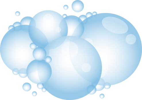 Cartoon soap foam with bubbles. Light blue suds of bath, shampoo, shaving, mousse. png