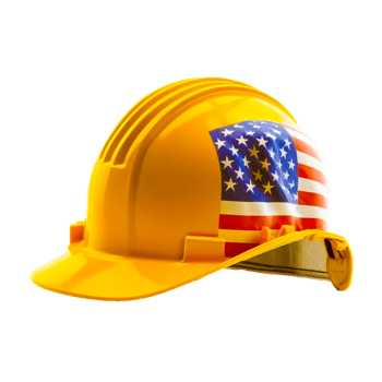 British flag on construction helmet png