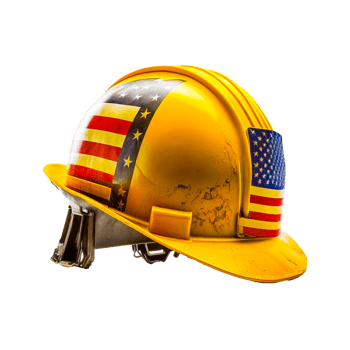 British flag on construction helmet png