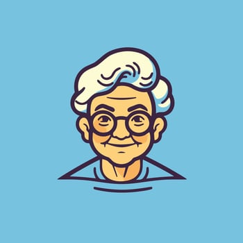 Elderly man with glasses. Vector illustration in cartoon style.