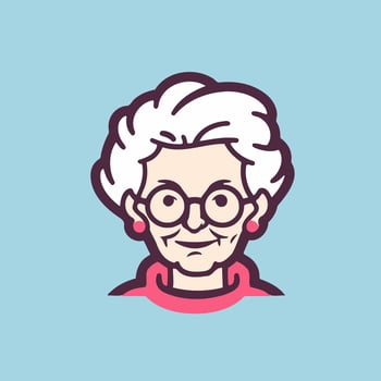 Grandmother with glasses. Vector illustration of a grandmother with glasses.