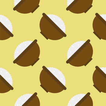 rice bowl seamless pattern. asian food vector illustration