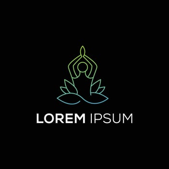 Minimalist Yoga poses human line art logo design concept. Yoga meditation logo illustration vector. vector