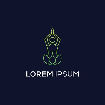 Minimalist Yoga poses human line art logo design concept. Yoga meditation logo illustration vector. vector