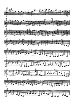 Hand drawn Music staff with music notes. Sheet of musical stave notes vector illustration