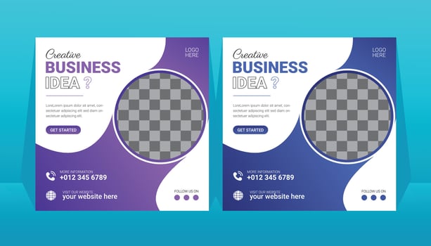 Business marketing social media poster design template for promotion. vector