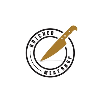 Butcher Knife Vintage Logo Template. vector