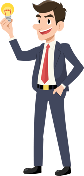Businessman smile happy flat style cartoon. png