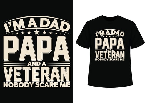 I'm a dad papa and a veteran t-shirt vector