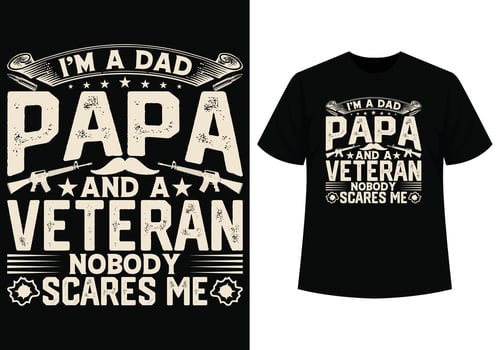 I'm a dad papa and a veteran t-shirt design vector