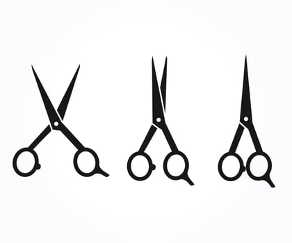 Scissors icon set. Scissor vector icon on white background