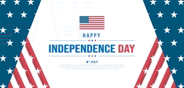 4th of July United States Independence Day celebration promotion advertising background, poster, card or banner template with American flag and typography. Independence day USA festive decoration. vector