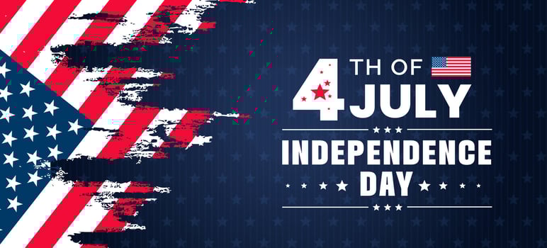 4th of July United States Independence Day celebration promotion advertising background, poster, card or banner template with American flag and typography. Independence day USA festive decoration. vector
