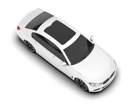 White luxury car isolated on transparent background. 3d rendering - illustration png
