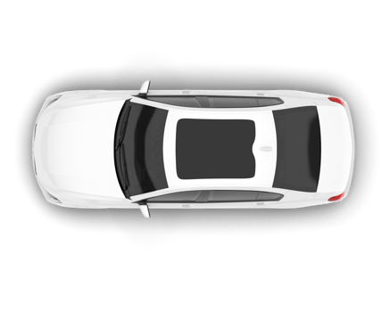 White luxury car isolated on transparent background. 3d rendering - illustration png