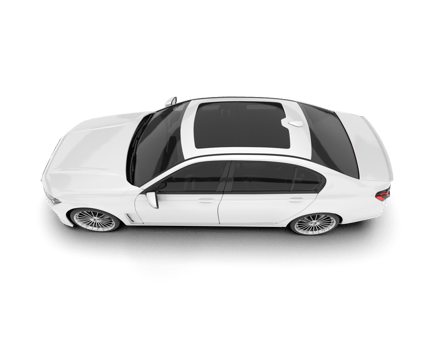 White luxury car isolated on transparent background. 3d rendering - illustration png