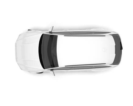 White modern car isolated on transparent background. 3d rendering - illustration png