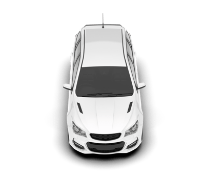 White modern car isolated on transparent background. 3d rendering - illustration png