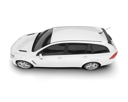 White modern car isolated on transparent background. 3d rendering - illustration png