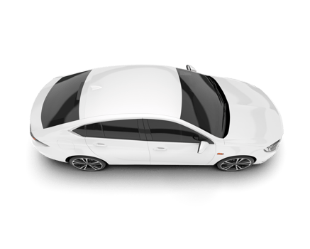 White modern car isolated on transparent background. 3d rendering - illustration png