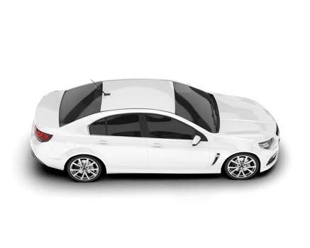 White modern car isolated on transparent background. 3d rendering - illustration png