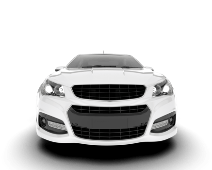 White modern car isolated on transparent background. 3d rendering - illustration png