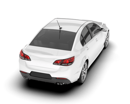 White modern car isolated on transparent background. 3d rendering - illustration png