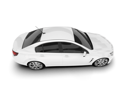 White modern car isolated on transparent background. 3d rendering - illustration png
