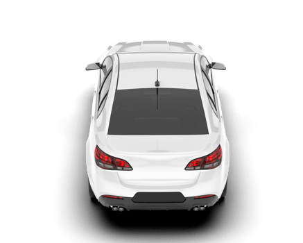 White modern car isolated on transparent background. 3d rendering - illustration png