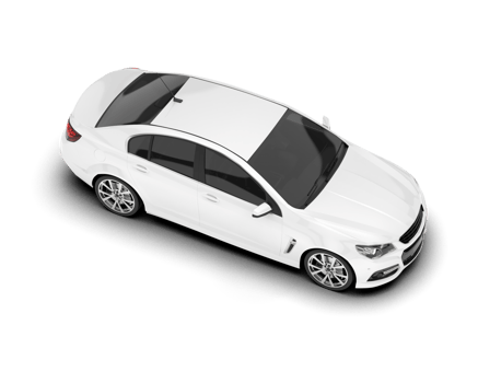 White modern car isolated on transparent background. 3d rendering - illustration png