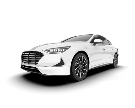 White modern car isolated on transparent background. 3d rendering - illustration png