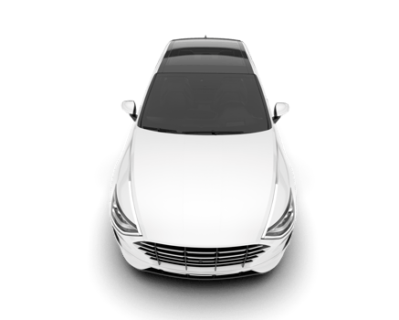 White modern car isolated on transparent background. 3d rendering - illustration png