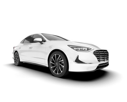 White modern car isolated on transparent background. 3d rendering - illustration png