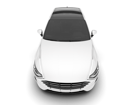White modern car isolated on transparent background. 3d rendering - illustration png