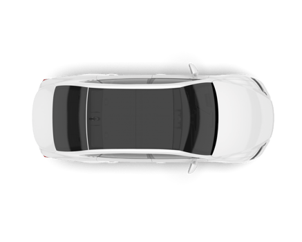 White modern car isolated on transparent background. 3d rendering - illustration png