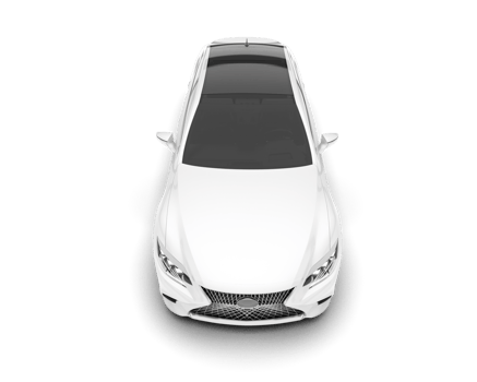 White modern car isolated on transparent background. 3d rendering - illustration png