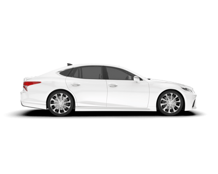 White modern car isolated on transparent background. 3d rendering - illustration png