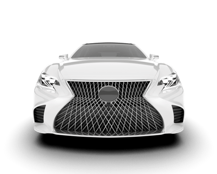 White modern car isolated on transparent background. 3d rendering - illustration png