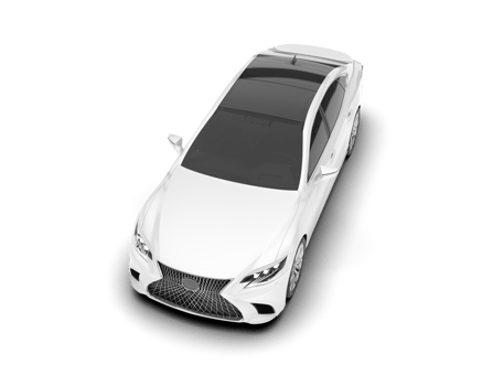 White modern car isolated on transparent background. 3d rendering - illustration png