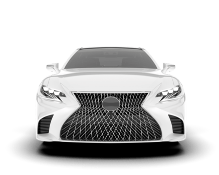 White modern car isolated on transparent background. 3d rendering - illustration png
