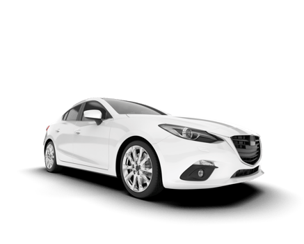 White modern car isolated on transparent background. 3d rendering - illustration png