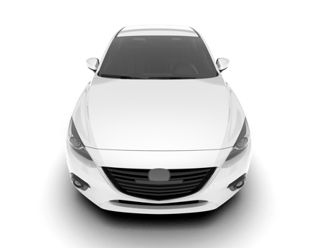 White modern car isolated on transparent background. 3d rendering - illustration png